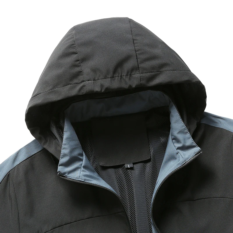 Winterjacken für Herren, Fleece-Mäntel, Wasserdicht, Warm, Schwarz, Übergröße 6XL 7XL 8XL, Herbst 2026, Flanell-Windbreaker mit Kapuze, Locker Geschnitten – Detail 25