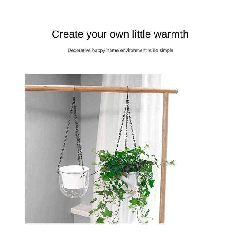 

New Hanging Flowerpot Self Absorbing Water Hanging Planter Plastic Planter Hydroponic Soil Cultivation Lazy Flower Pot 2Pcs