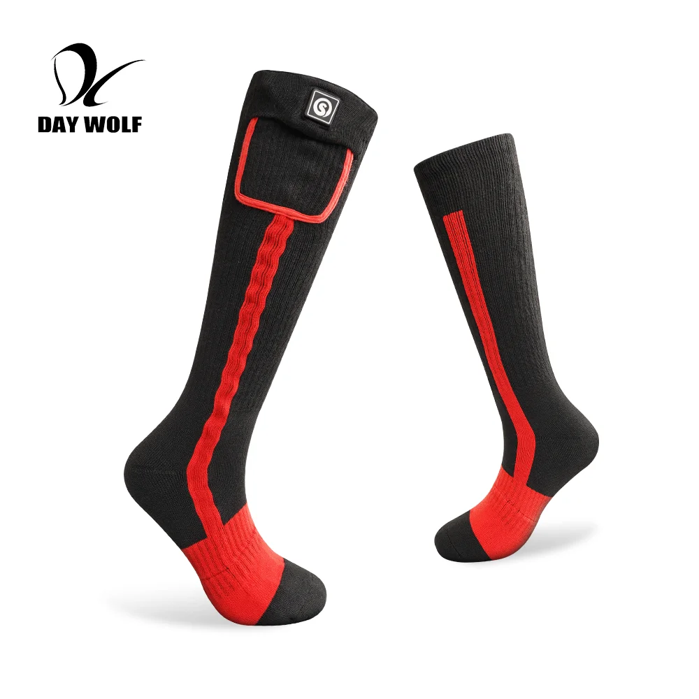 

DAY WOLF Electric Heating Ski Socks Winter Heated Socks Rechargeable Thermal Socks Man Woman Outdoor For Motorcycle Fishing