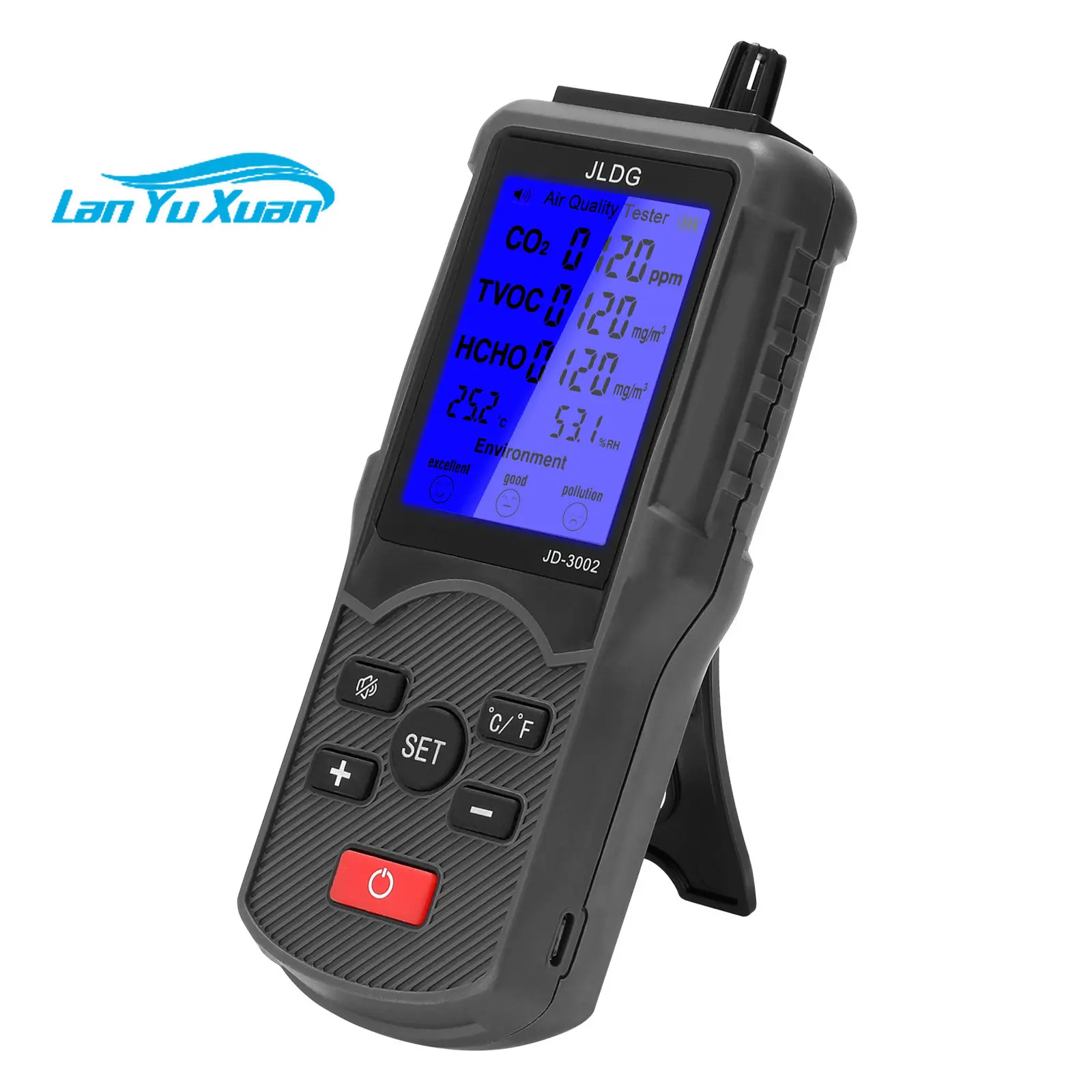 

JD-3002 CO2 detector CO2 comprehensive air quality detector temperature and humidity detection