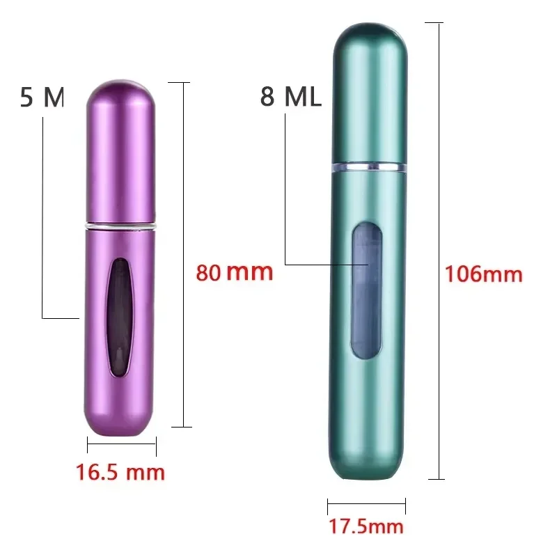 Compact Refillable Travel Perfume Atomizer - Portable 8ml/5ml Spray Bottle