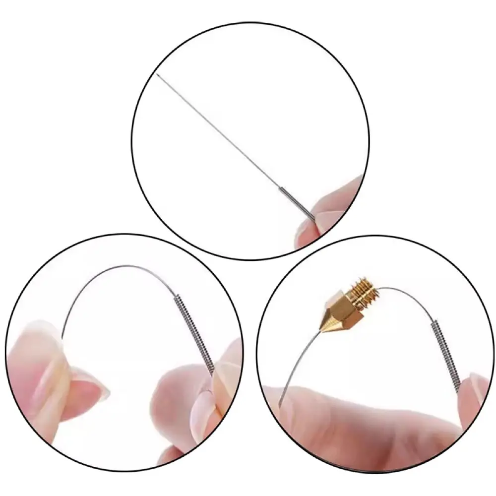 3D Printer Nozzle Cleaning Kit 0.15/0.2/0.25/0.3/0.35/0.4/0.5/0.6/0.8/1.0mm Stainless Steel Nozzle Cleaning Needles Cleaner