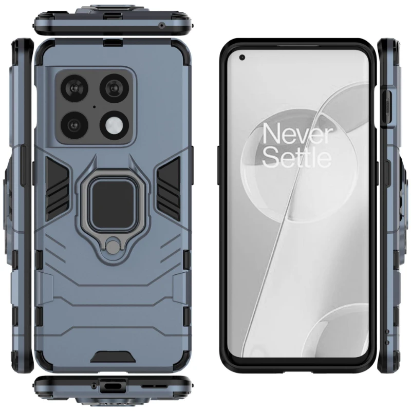 Shockproof Armor Phone Case with Metal Ring Holder and Magnetic Stand
