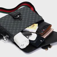 Sac à bandoulière à motif Jacquard pour hommes, sac à bandoulière haut de gamme décontracté pour les déplacements professionnels, sac à bandoulière quotidien étanche 6