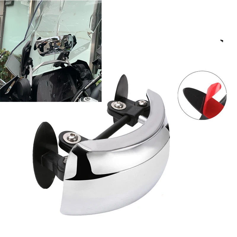 Motorcycle Windscreen 180+ Degree Blind Spot Mirror Wide Angle Rearview