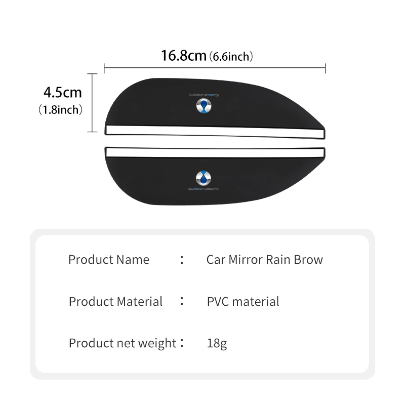 2pcs Car Side Rear View Mirror Rain Eyebrow Universal For Denza D9 N7 X N8 Dmi EV