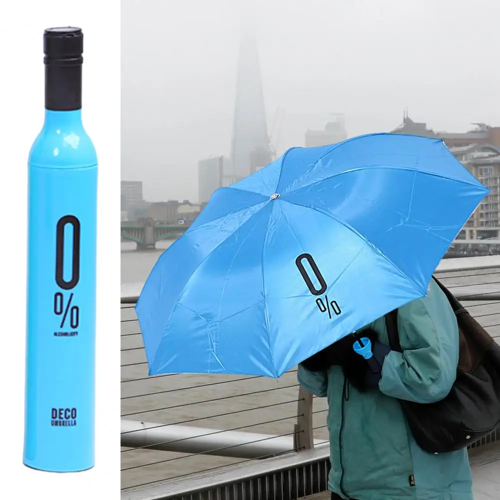 Paraguas de doble costura para botella de vino, sombrilla con protección  UV, aspecto de botella de vino, lluvia y sol