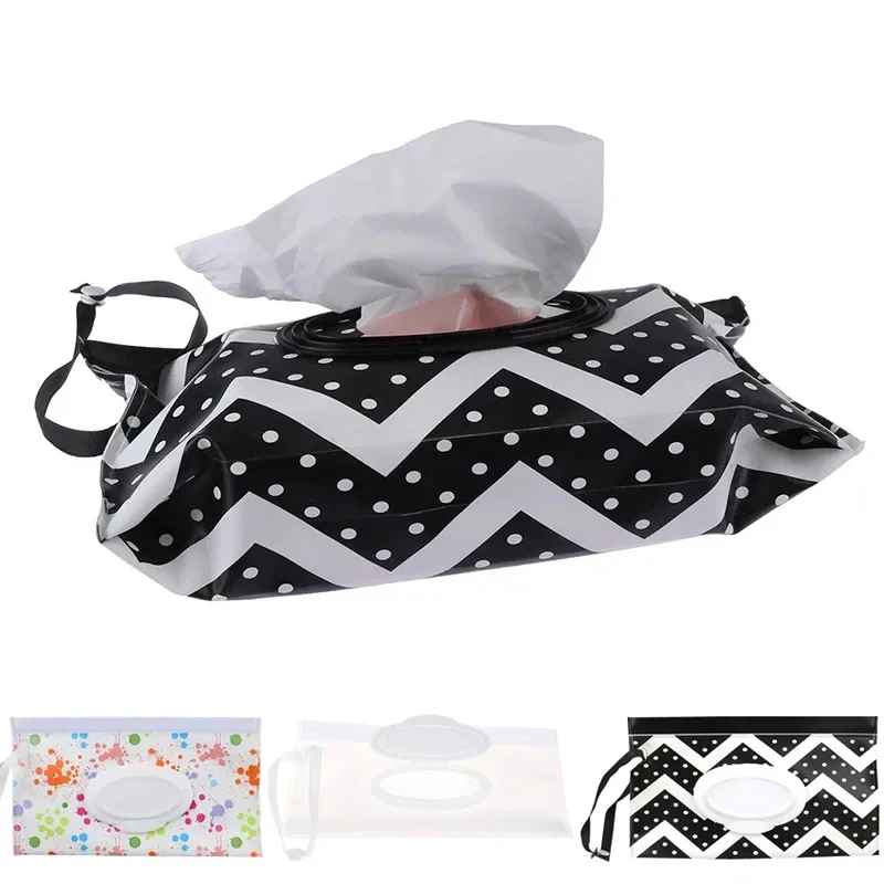 Wet Wipe Case Baby Wipe Case Wet Wipes Case Tissue Box Wet Wipes Box Baby Wet Wipe Pouch EVA Flip Cover Tissue Box Cute Snap-Strap Refillable Wet Wipes Bag Outdoor Baby Stroller Accessory