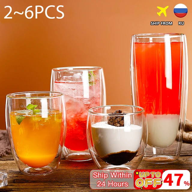 Drinking Glasses,High Borosilicate Heat Resistant Clear Glass Cup for  Water,Juice,Beer,Drinks and Cocktails and Mixed Drinks