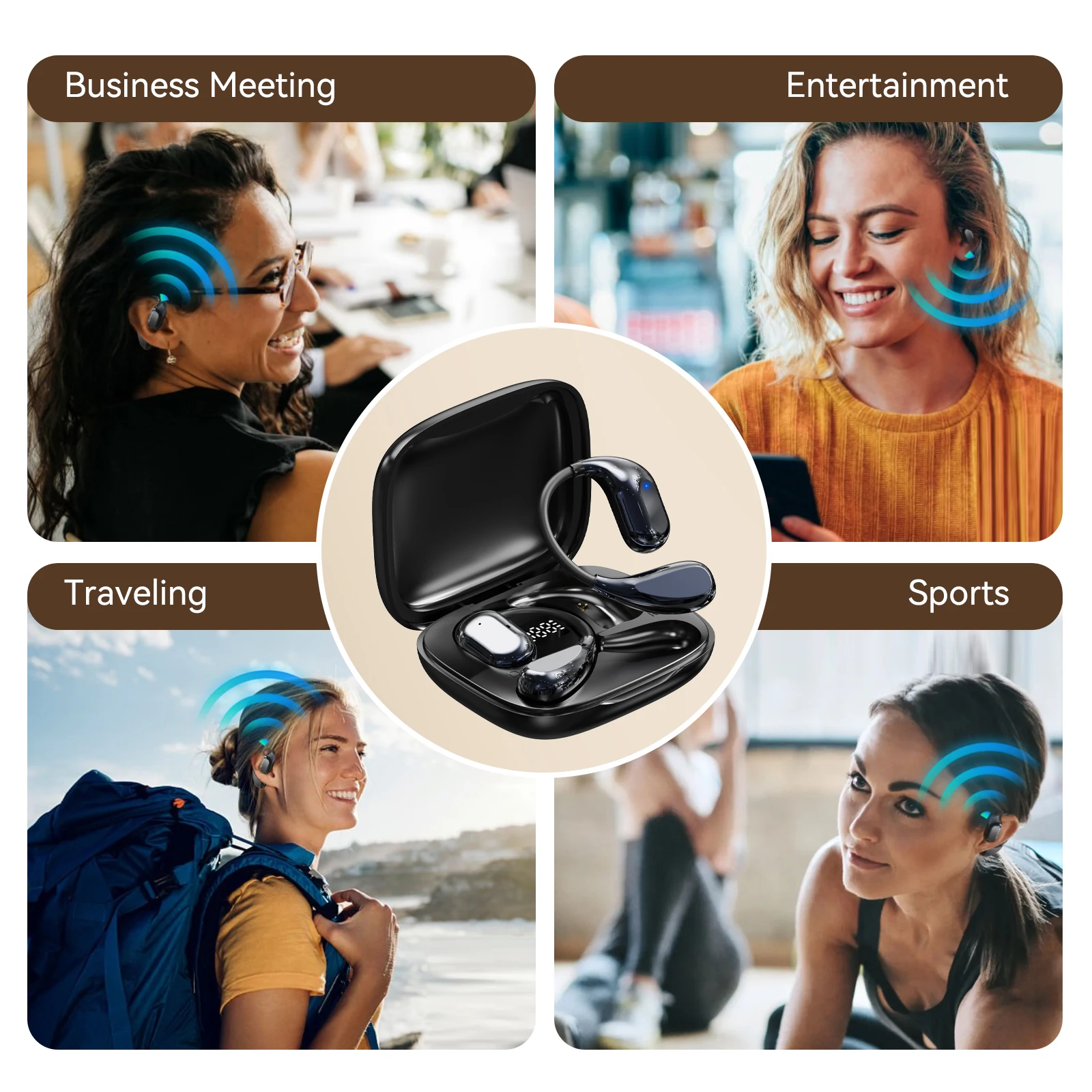 150-Language Earbuds Portable Real-time Translation Earphones High Accuracy Wireless Translator Device for Business Travel Study