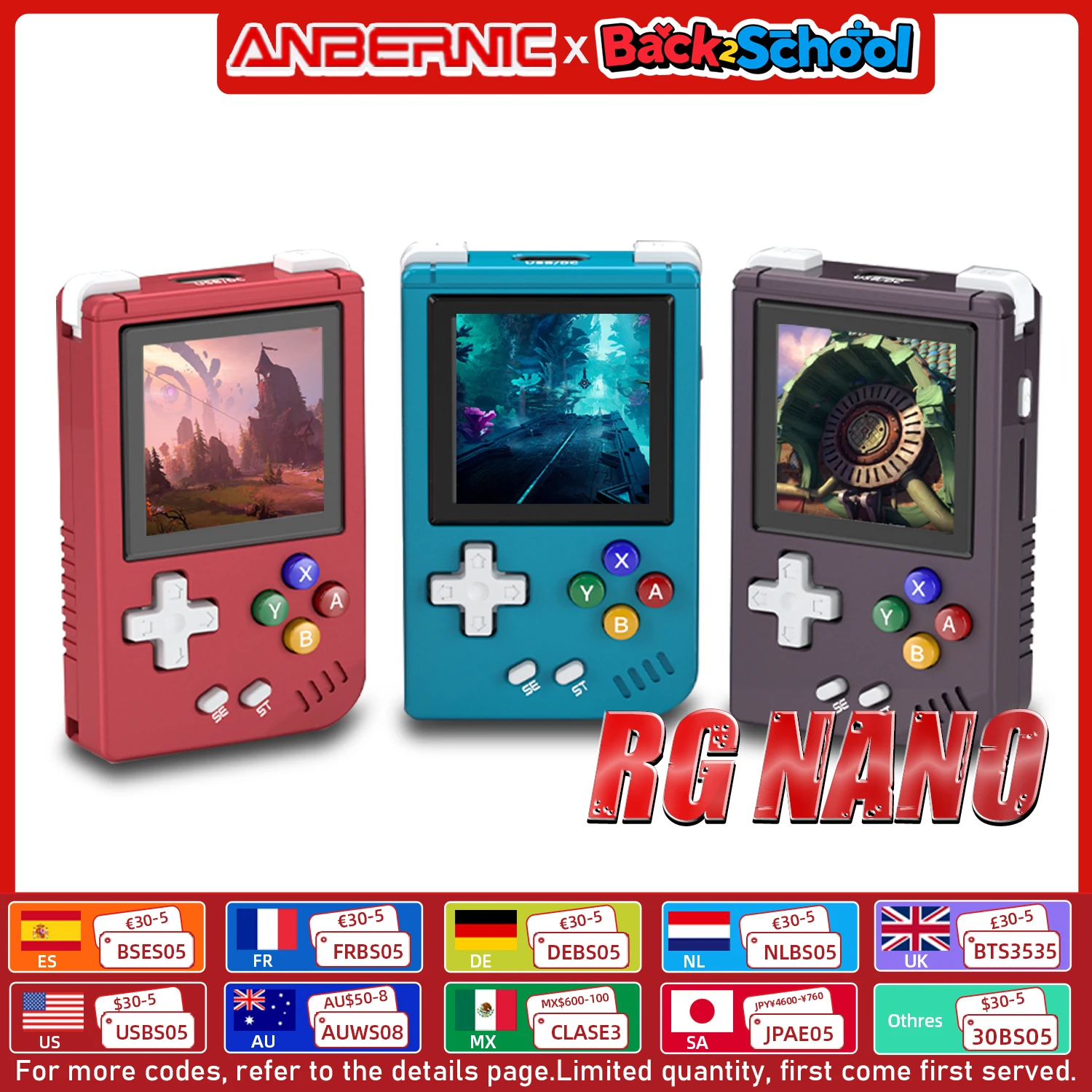 ANBERNIC RG NANO Pocket Mini Handheld Game Player Metal Shell 1.54 1