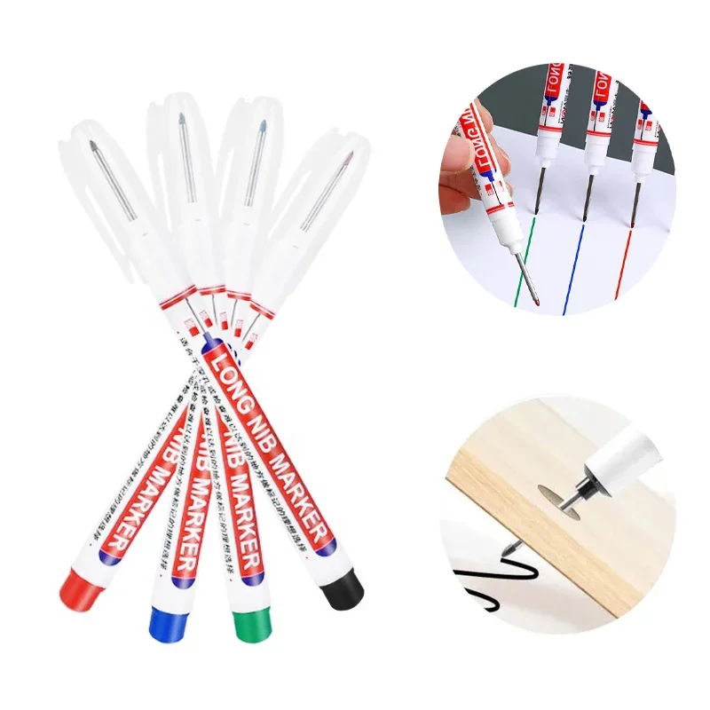 

20MM Red/Black/Blue/White/Green Ink Long Head Markers Bathroom Woodworking Decoration Multi-purpose Deep Hole Marker Pens