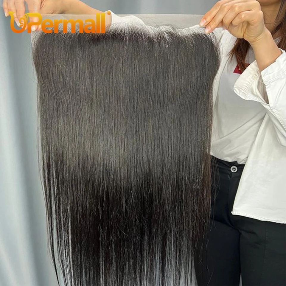 Upermall 13x6 krajka čelní přímo pre oškubané švýcarský HD průhledná plný přední jen přírodní černá 100% remy člověk vlasy na prodej