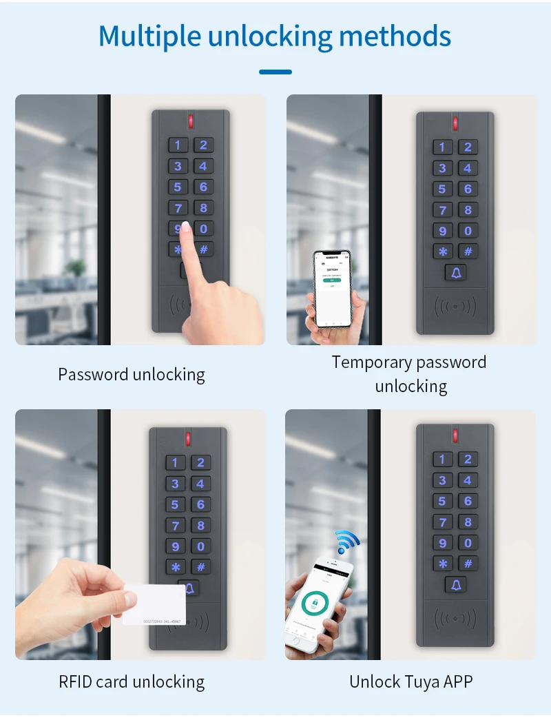 Wifi Tuya App Backlit Fingerprint Access Control Keypad IP66 Waterproof Standalo
