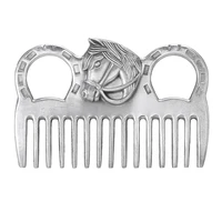 Aluminum Alloy Horse Comb Mane Tail Pulling Comb Metal Horse Grooming Comb Tool Horse Riding Equipment 6.5IN / 3.9IN 1