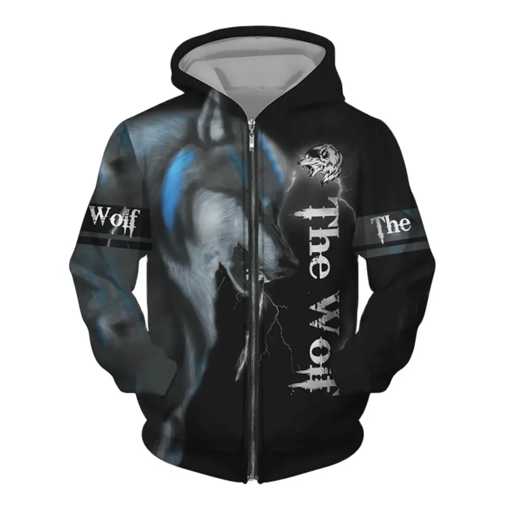 Wolf Sweatshirt Jacke Amazon New 3D Wolf Print Men's Hooded