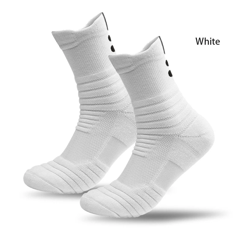 Sports Socks Men's mid tube sports socks badminton running outdoor socks woolen sweat absorbing and anti slip basketball socks