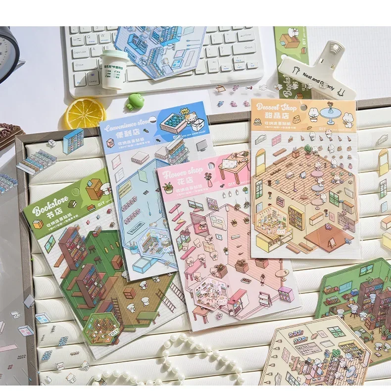 DIY Cute Capybara Animal 3D Landscaping Stickers Miniature Scene Cabin Scene Stacking Pasting Hand Account Gift for Kid Child cartoon stickers,decorative stickers,self adhesive stickers,custom stickers,stationery stickers,paper stickers,adhesive stickers,decorative labels stickers,animal stickers,cartoon sticker
