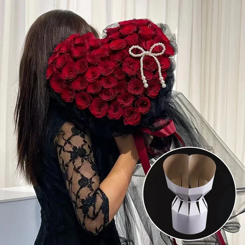 

5pcs/set Bouquet Stereotype Packing for Flower Round Bouquet Stereotype Paper Ins Wrapping Paper Craft Paper Floral Wrapping
