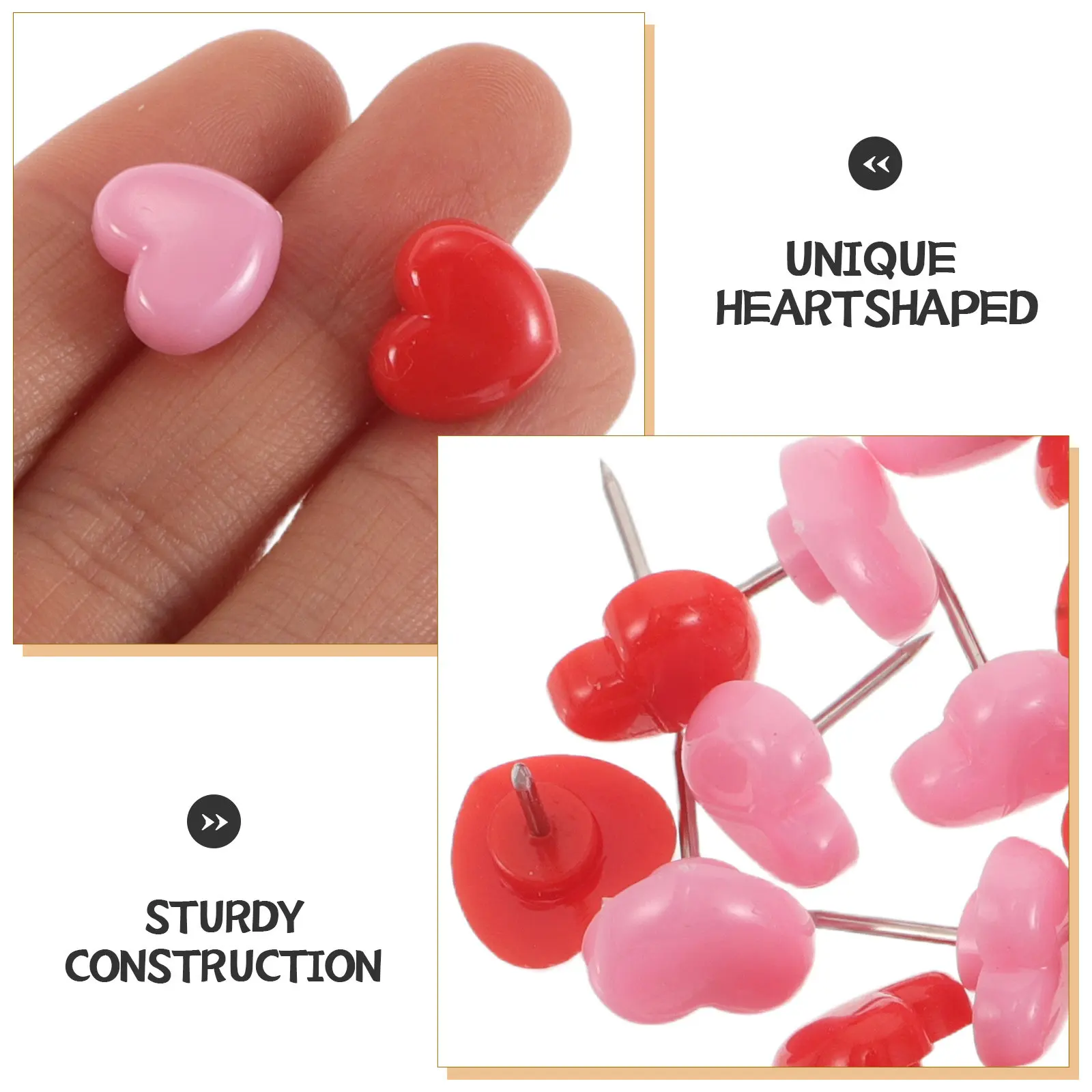 150Pcs 핑크 하트 압정 플랫 헤드 장 푸시 핀 코르크 보드 사무실 학교 게시판 크리 에이 티브 데스크 벽