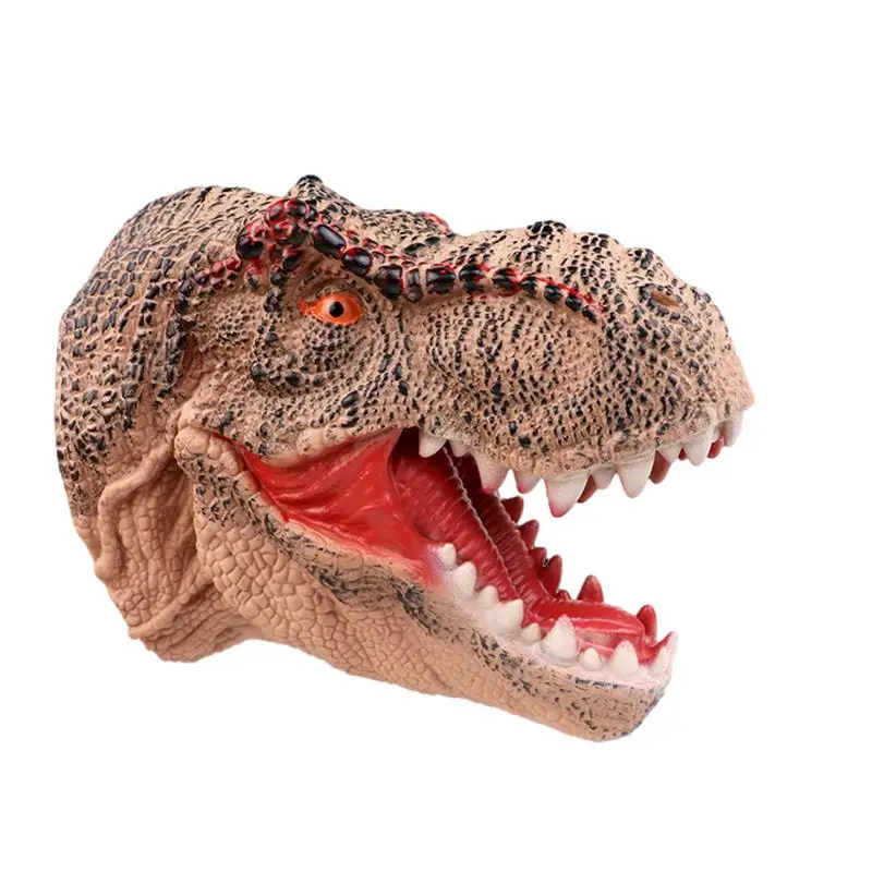 Dinosaur Puppet Realistic Soft Animal Hand Puppet Rubber Dinosaur Toy For Theater Halloween Party Favor