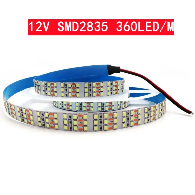 5m DC12V Super Bright Tirple Row 2835 LED Strip 360 Leds/m 1800 leds 16mm PCB Warm Natural White Soft Flexible Tape LED Light super bright smd 5730 led strip light dc12v 120leds m white nw4000k warm white flexible 600 led tape 5m rope ribbon string lamp