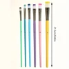 6pcs Professional Artist Paint Brushes Set - Fine Point, Wooden Handles, Nylon Round Pointed Flat Tips Multicolored Paint Brush 2