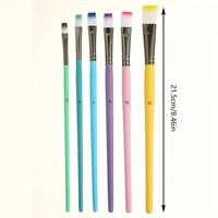 6pcs Professional Artist Paint Brushes Set - Fine Point, Wooden Handles, Nylon Round Pointed Flat Tips Multicolored Paint Brush 2
