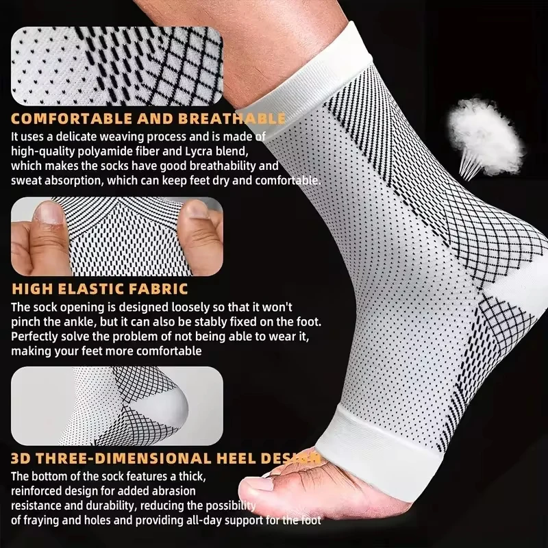1 Pair Soothe Compression Socks for Relief Pain Neuropathy Socks for Men Women Ankle Support Breathable Elastic Sports Stockings ankle socks ankle support compression socks neuropathy socks