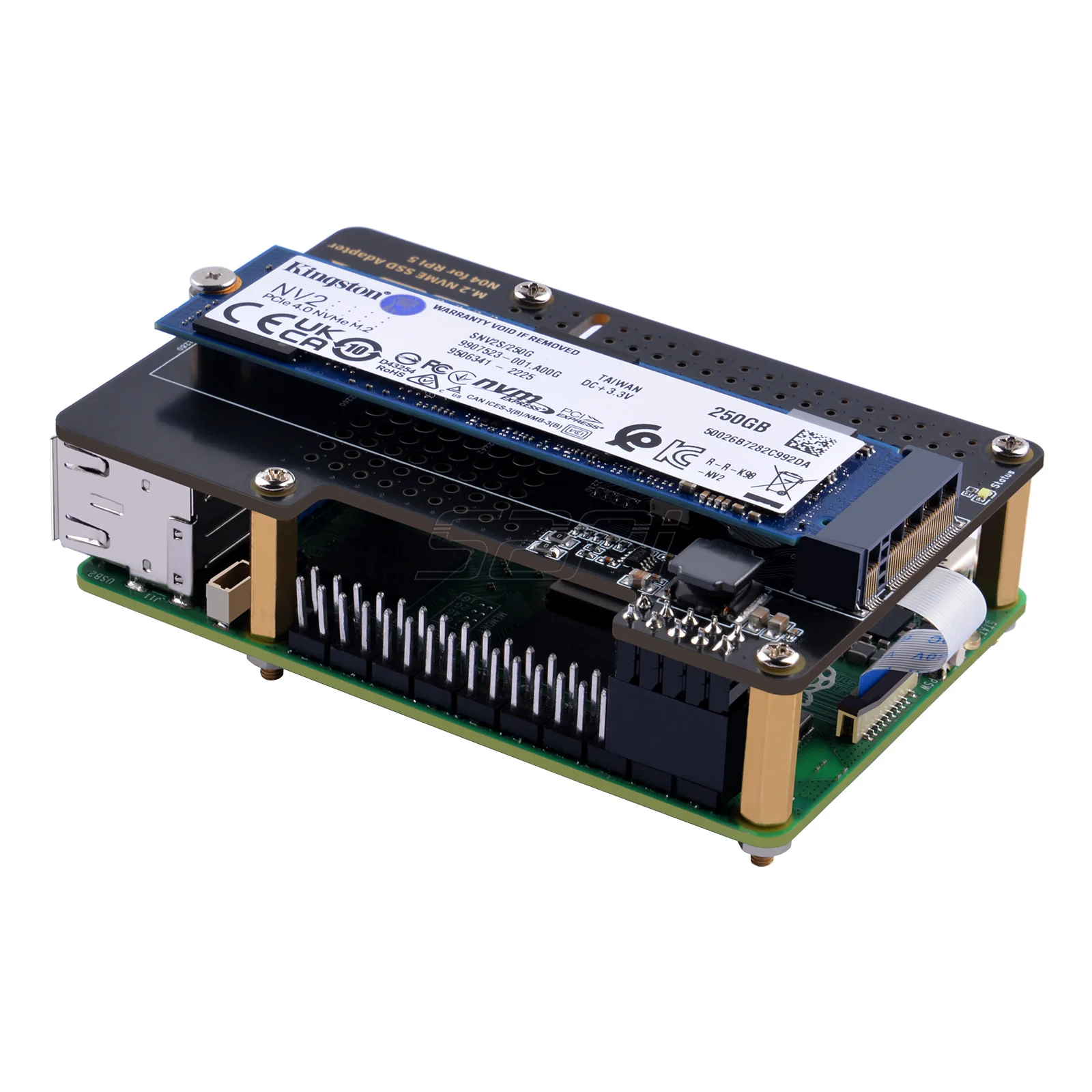 Extensão, M.2 2280, PCIe para NVMe, 52Pi