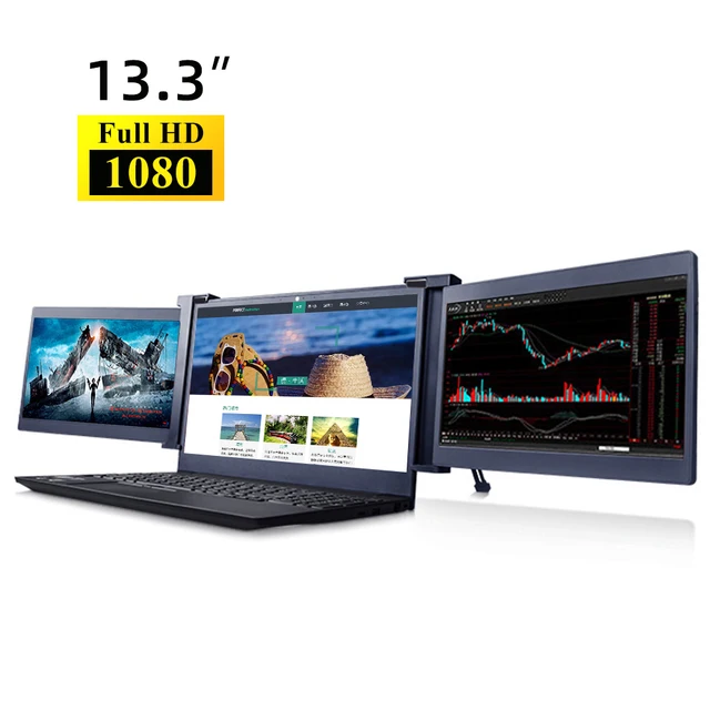 Monitor Portátil De Triple Pantalla De 15 Pulgadas, 1920x1080, Fácil  Instalación, Pantalla De Expansión Para Portátil De 11,9-17 Pulgadas -  Monitores Lcd - AliExpress