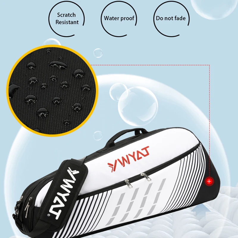 YWYAT Badminton Racket Bag Single Shoulder Sports Racket Bag Waterproof Large Capacity Tennis Bag with Shoes Clothe Compartments