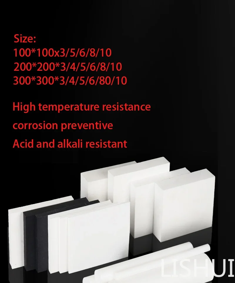 PTFE Plate Sheet High Temperature 2/3/4/5/6/8/10/12/15/20mm Thick Plastics White - Foto 3