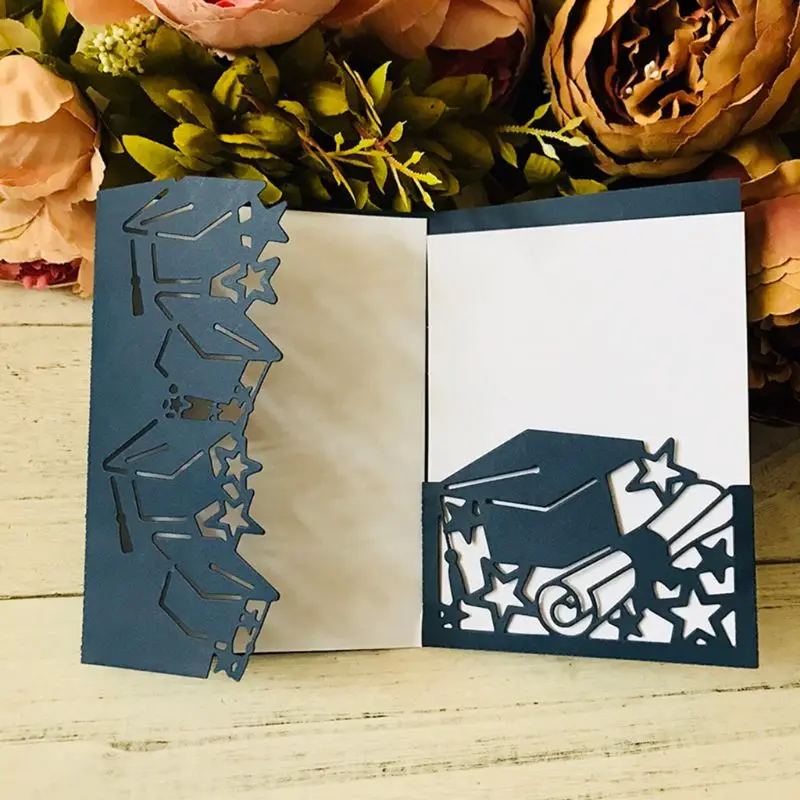 Troqueles De Metal Para Manualidades - Forma De Sombrero De Graduación Plateado - Ideal Para Scrapbooking Y Tarjetas