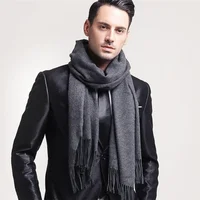 Wool Scarves Winter Soft Warm Cashmere Shawl Thickened Long Tassel Shawl Warm Scarf Fashion Solid Color Women Man Scarf 6