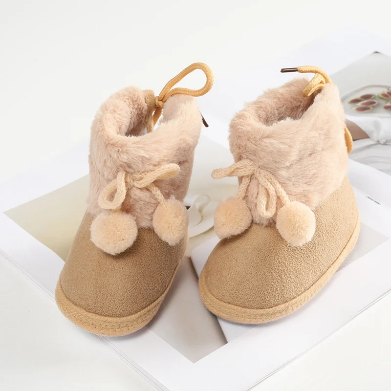 Winter Newborn Baby Cotton Booties Non-Slip Sole Toddler Boy Girl First Walkers Infant Warm Shoes Boots Rubber Non-slip Boots 1