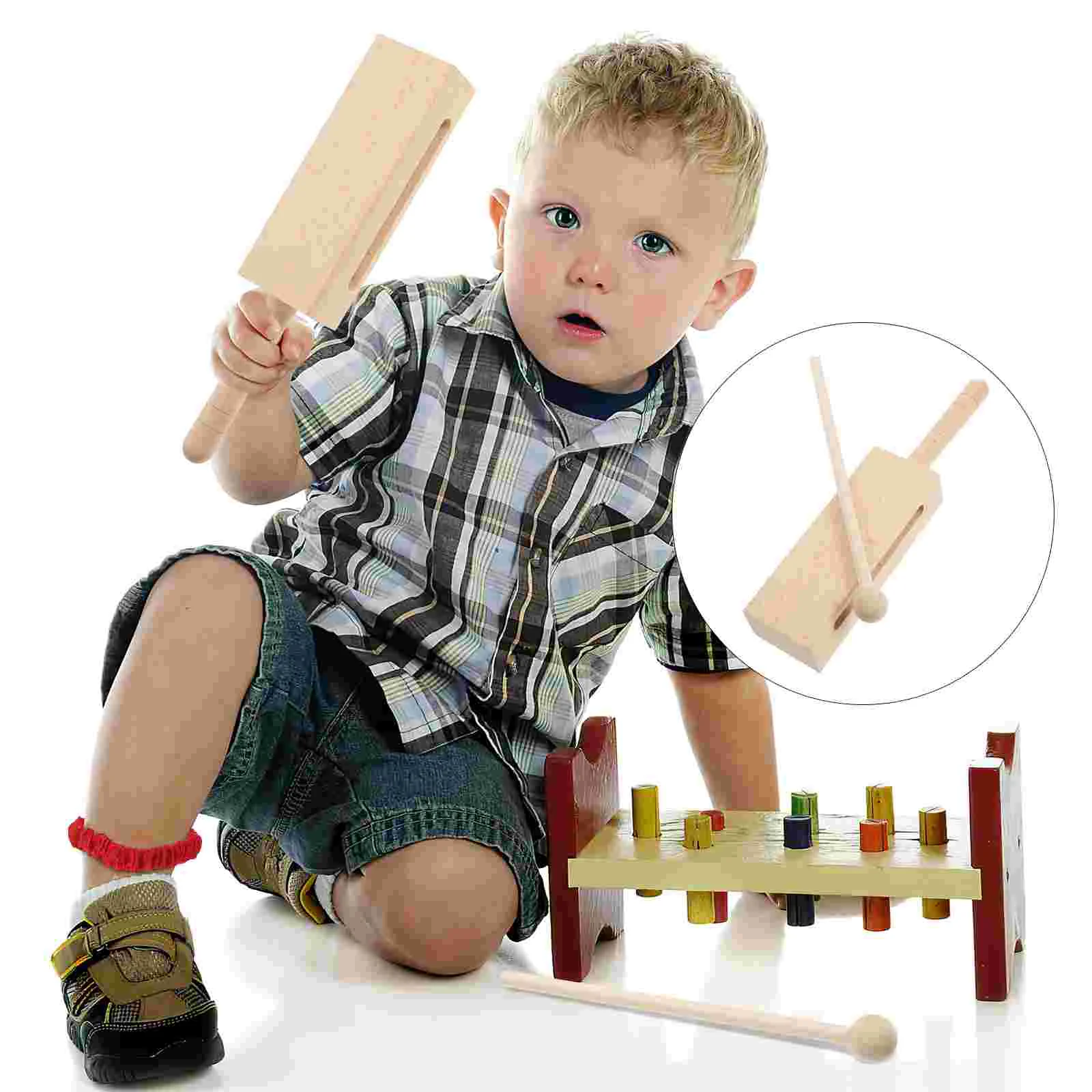 

1 Set Percussion Instrument Wooden Instrument Wood Block Instrument with Mallet