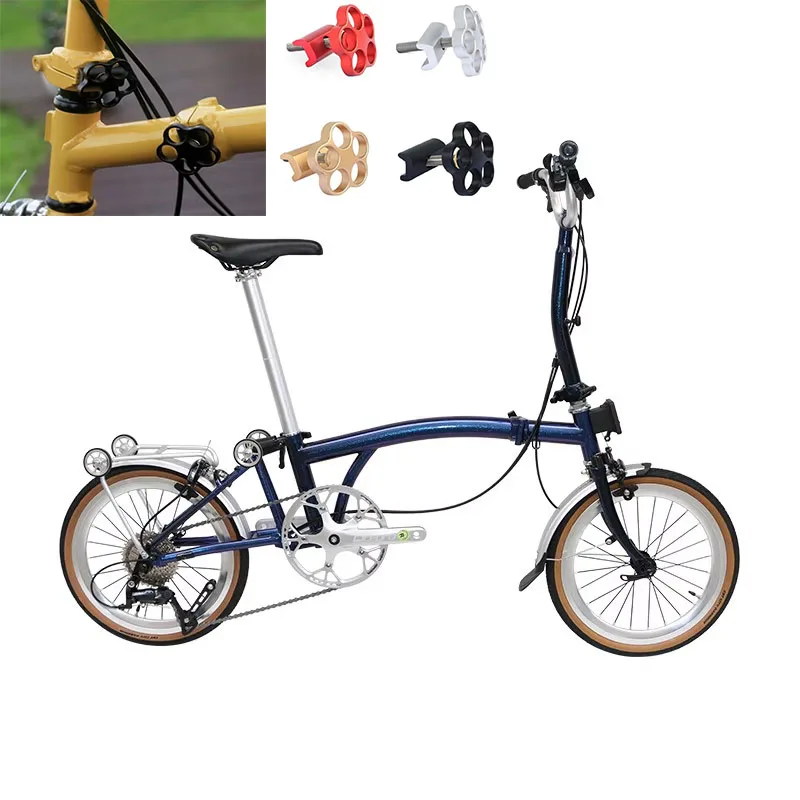 Flower-Shaped Aluminum Alloy Bike Parts Fold Buckle Screw For Brompton Folding Bicycle Fold Frame Cycling Interface Fixing Screw
