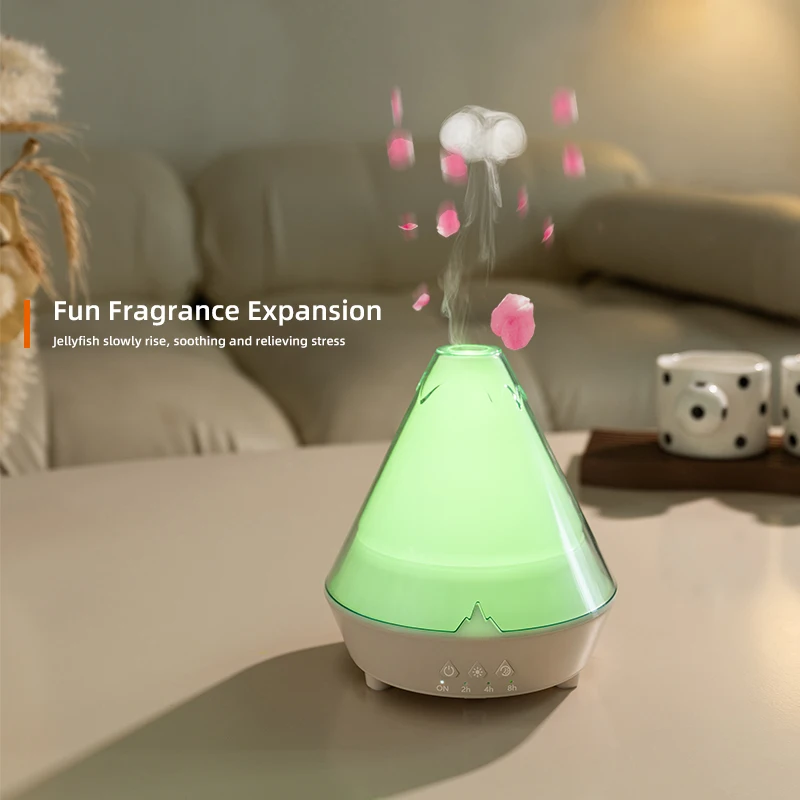 7 Colors Gradient Light Simulated Volcano Aroma Diffuser Jellyfish Smoke Ring Air Humidifier USB Aromatherapy Oil Diffuser 4