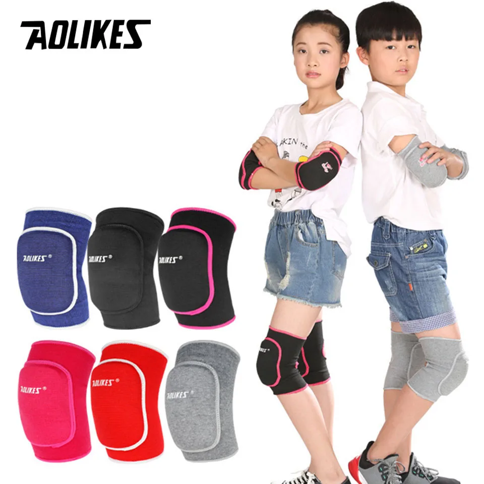 Kids Knee Pads AOLIKES 1 Pair Thick Sponge Knee Support Dance Volleyball Tennis Sport Gym Children Protection