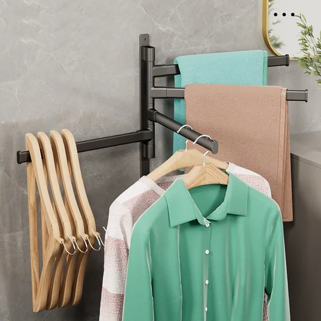 Rotatable Aluminum Bathroom Towel Rack 2