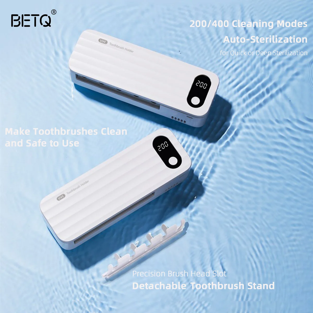 Household UVC Toothbrush Sterilizer Holder Rechargeable Wall-mounted Toothbrush Holder With 5 Brush Slots Bathroom Accessories
