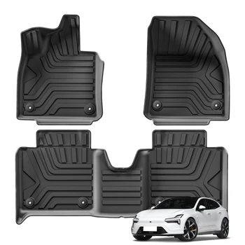 for Polestar 4 2023 2024 Car Floor Mats Cargo Liner Trunk Pad TPE 3D Foot Mat Waterproof All Weather BLACK 1