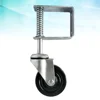 4 Inch Heavy Duty Rubber Mute Spring Loaded Gate Door Wheel Caster Spring Wheel Home Gate Door Roller Slider (Silver) 3