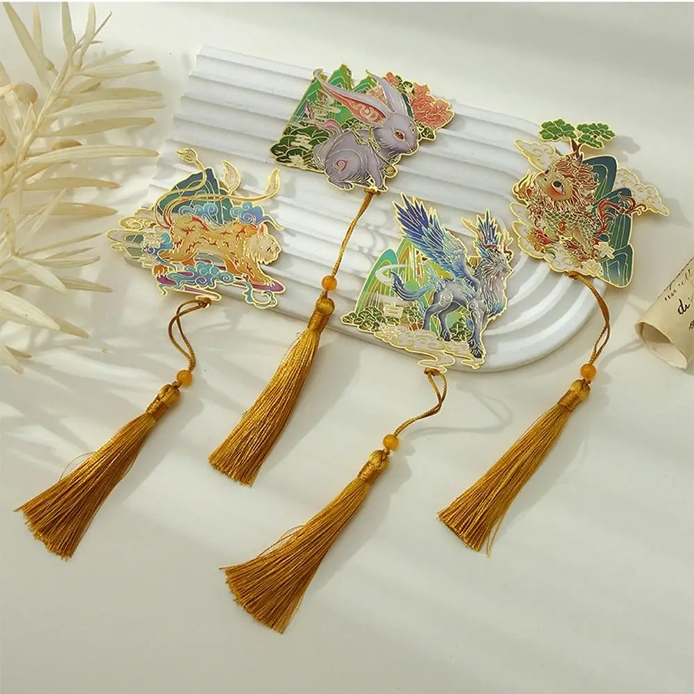 

Tassel Metal Bookmark Retro Metal Chinese style Animal Bookmark Pendant Stationery Book Clip Student