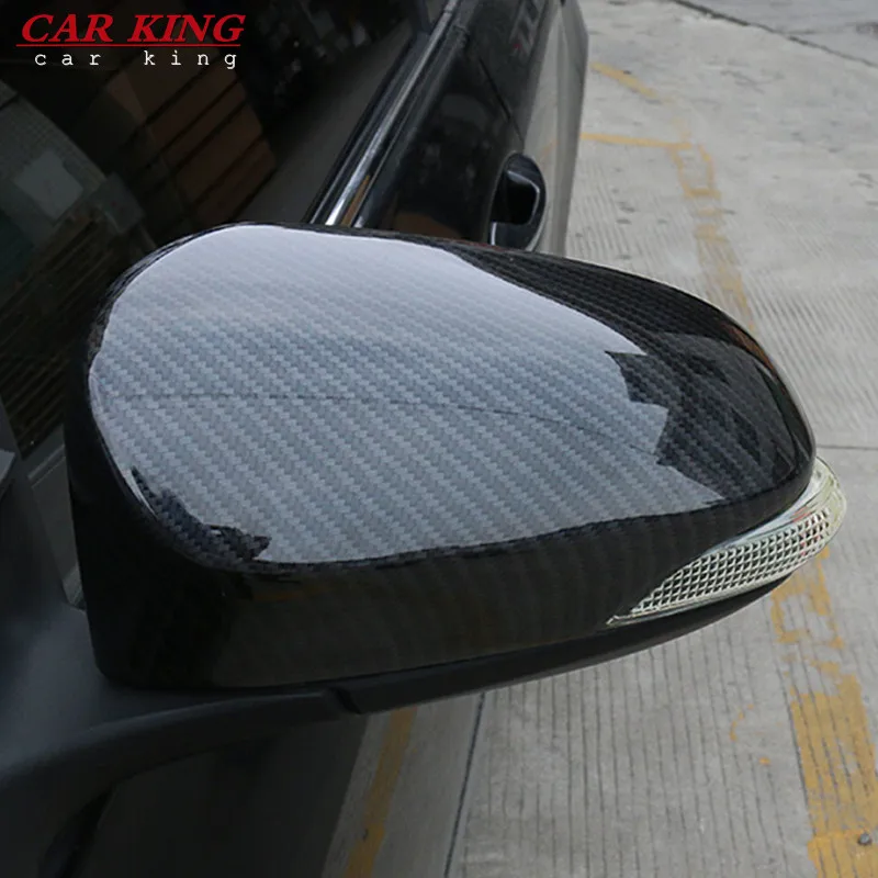 

For Toyota YARIS VITZ 2017 2018 Accessories ABS Carbon fiber Car rearview mirror cover frame Trim Auto Styling Exterior 2pcs