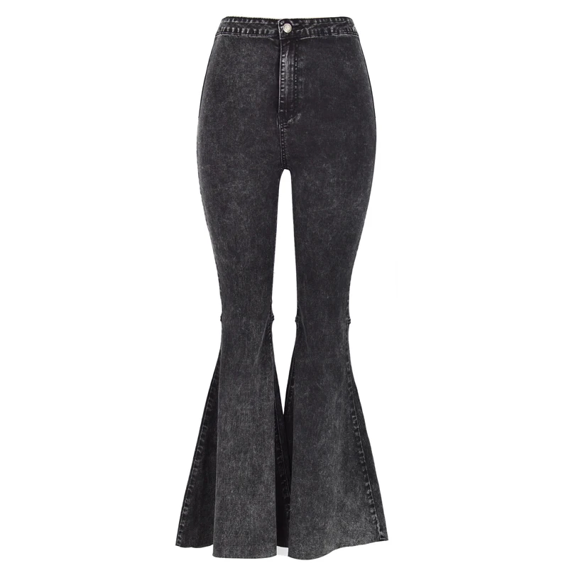 Retro High Waisted Denim Trouser Women Stretch Washed Wide Leg Pants Big Flared Pants Fashion Jean Femme Baggy Jeans Size 34-42 madewell jeans Jeans