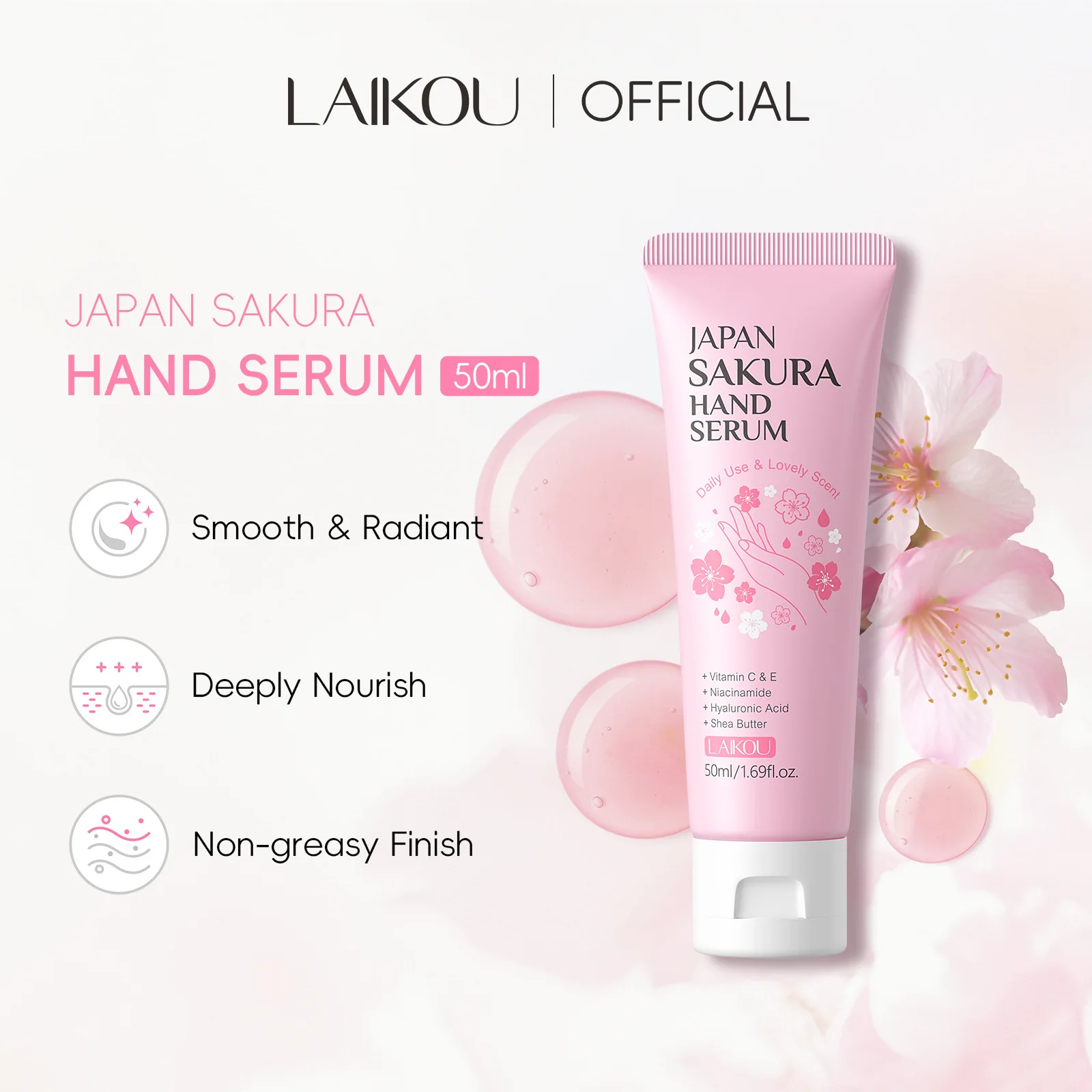 Sakura Nourishing Hand Serum Hands Moisturizing Anti-chapping Brightening Hydrating Hand Serum Hand Skin Care Products Wholesale
