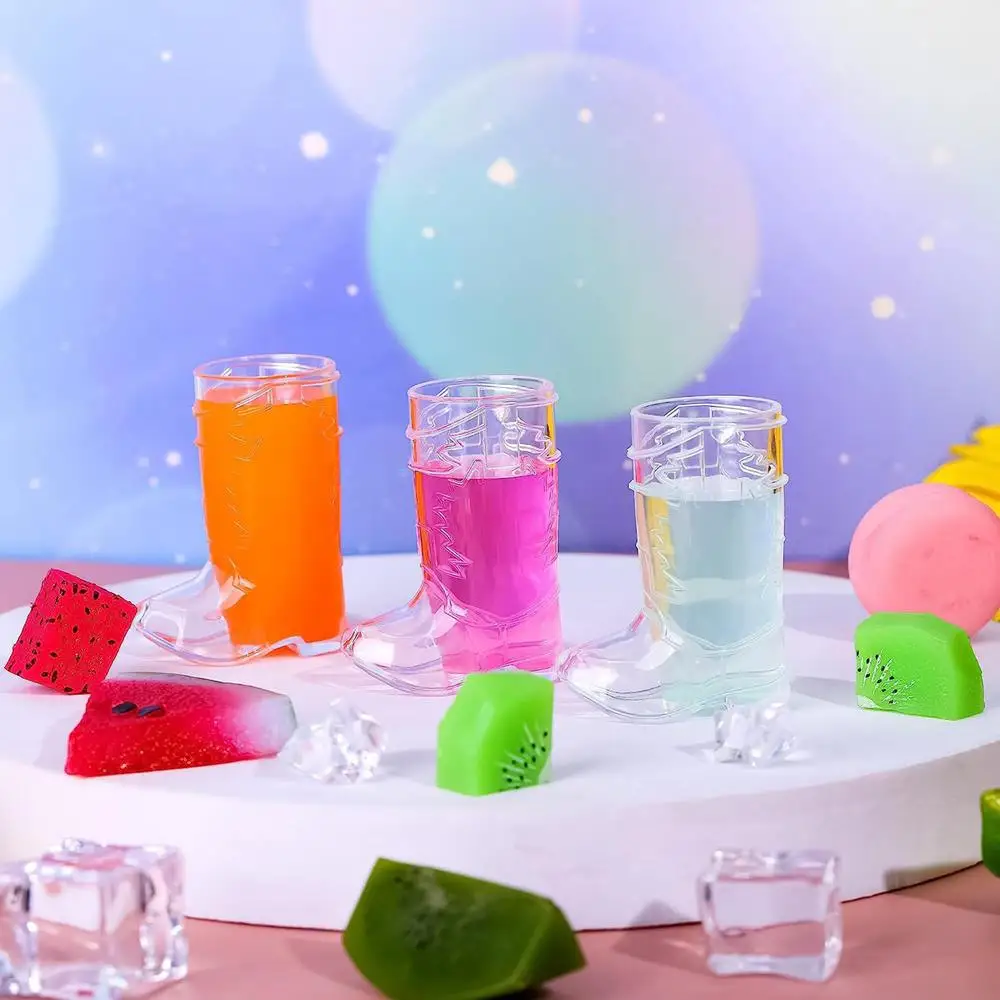 Description Picture 3 of itemCowboy Boots Shot Cups Reusable Western Whiskey Glass Cup Shot Glass Cups Bachelorette Cowboy Party Decorations