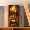 DIY Book Nook Shelf Kits Royal Steamer Store Wooden Miniature Model Kit Handmade Casa Bookend With Light Bookshelf Friends Gifts 2